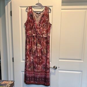 Elementz 3X Paisley Print Maxi Dress